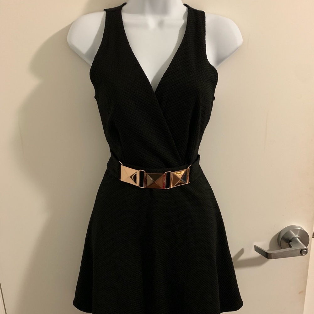 Black Midi dress with belt